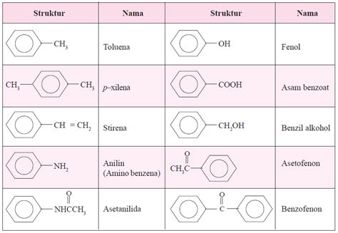 Perhatikan Tabel Rumus Struktur Senyawa Benzena Da Hot Sex Picture