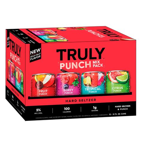 Truly Punch Mix Pack Hard Seltzer 12 Pk Fruit Punch Berry Punch T