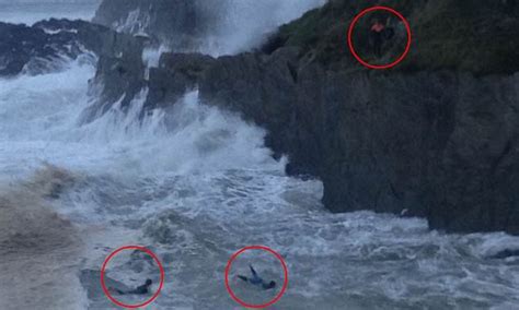 Shocking Photograph Shows Youngsters Playing In Waves On Cornwall Beach
