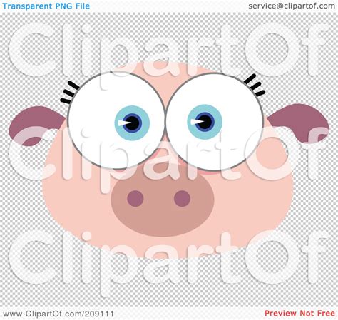 Royalty Free Rf Clipart Illustration Of A Big Eyed Pig Face By Qiun