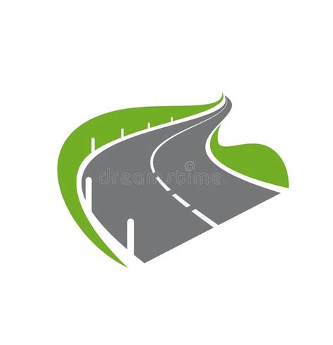 Road Pathway Highway Vector Icon Curve Driveway Stock Vector