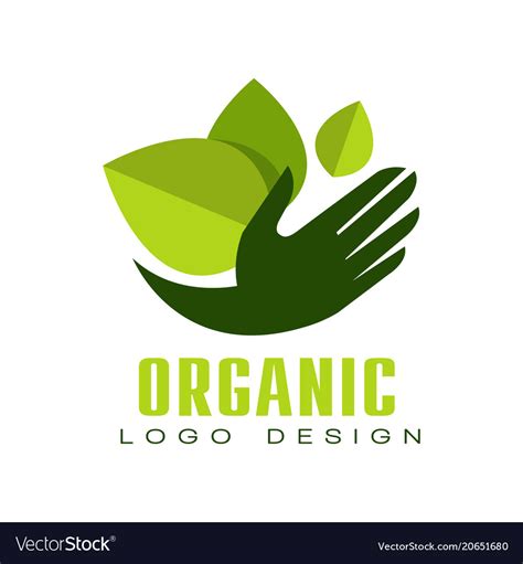Organic Logo Design Eco Premium Quality Green Vector Image