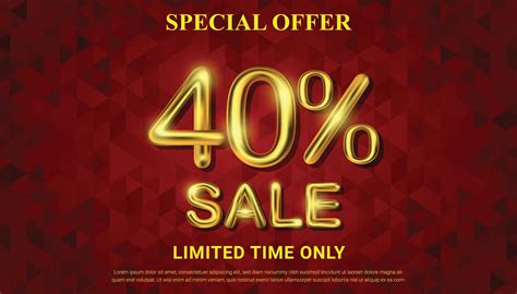 Special Offer 40 Percent Off Selling Vector With Golden 3d Number