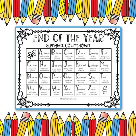End Of The Year Alphabet Countdown Calendar Teaching Mama
