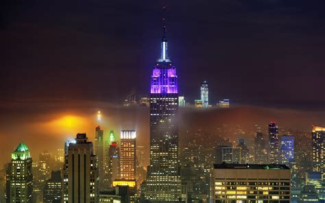 Tapety Město Panoráma Města Noc Mrakodrap Večer Věž New York