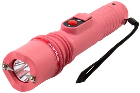Police Stun Gun Pink 306 550 Bv Rechargeable Led Flashlight
