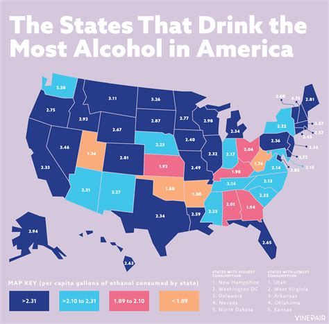The States That Drink The Most Alcohol In America Mapped And Ranked Vinepair