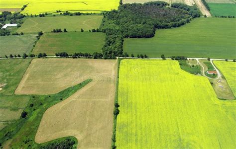 Aerial Photo Of Farmland Typical Aerial View Of Green Fields And Farms