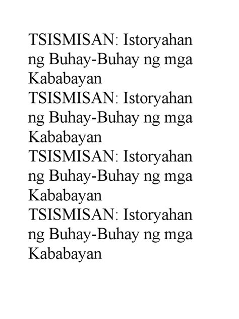 Tsismisan Istoryahang Buhay Buhay Ng Mga Kababayan Pdf