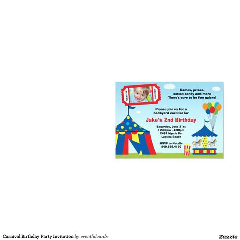 Carnival Birthday Party Invitation 5 X 7 Invitation Card Zazzle