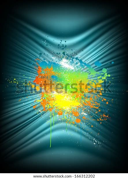Abstract Paint Splash Background Colorful Spots Stock Illustration