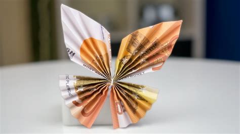 Origami tiere mit geld falten zur hochzeit. Geldschein falten SCHMETTERLING: Hochzeitsgeschenk aus ...
