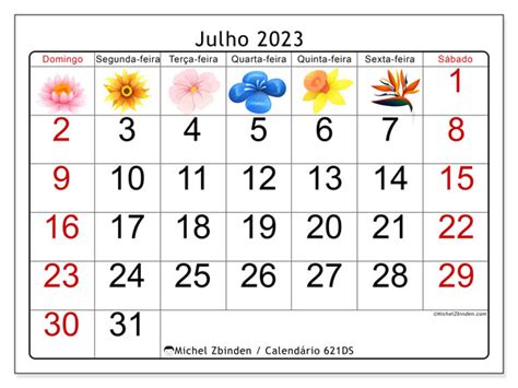 Calendários Julho 2023 Michel Zbinden Br