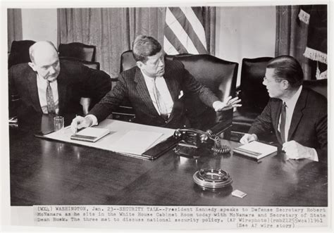 President John F Kennedy With Defense Secretary Robert Mcnamara And