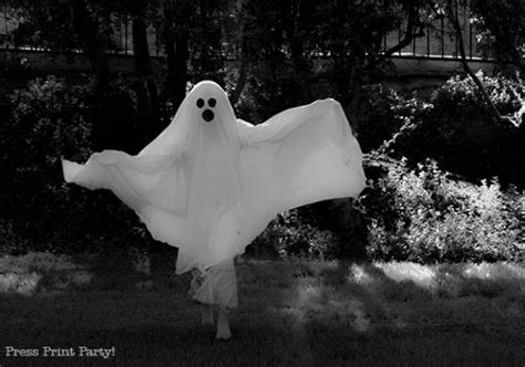 Halloween Ghost Costume Diy Bed Sheet Ghost Press Print Party