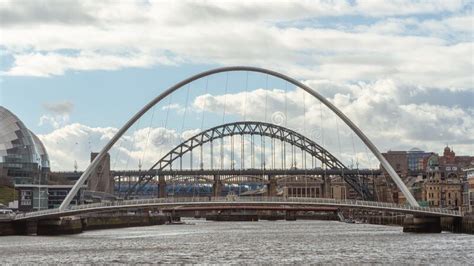 Bridges Over River Tyne The Gateshead Millennium Bridge And Tyne
