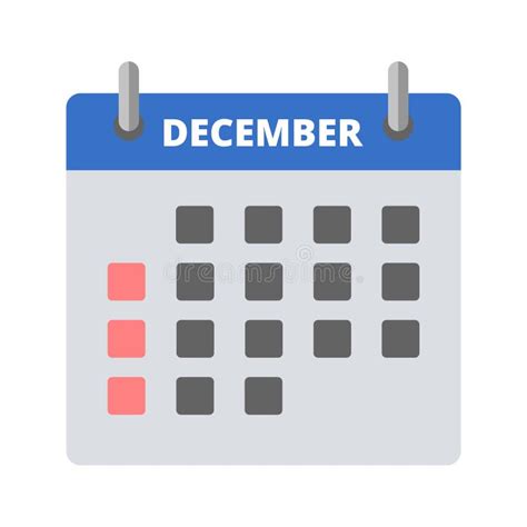 December Calendar Icon Calendar Sign December Month Symbol 6 Colors