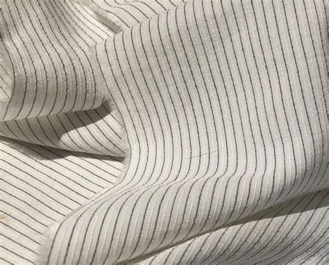 Apc Fabrics 58 White And Black Cotton Lyocell Tencel Blend Striped