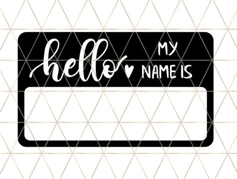 Hello My Name Is Svg Name Tag Svg Svg Dxf Eps Png  Vector Etsy
