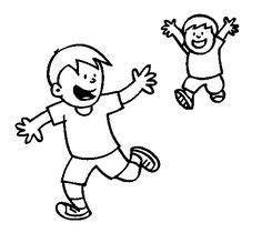 niños-corriendo-para-colorear.gif (505×470) | Niños