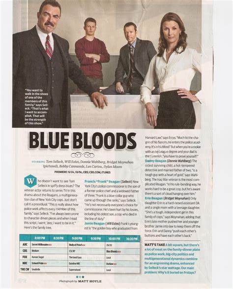 Blue Bloods Tv Guide Magazine Scan Blue Bloods Cbs Photo