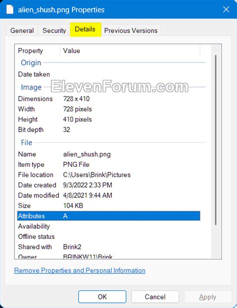 Add Or Remove Details Tab In File Properties In Windows Tutorial