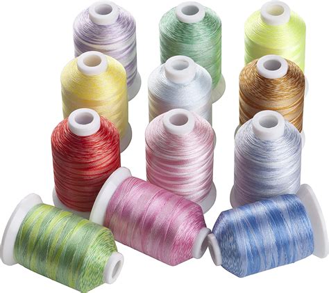 sewing thread variegated colors multi colors polyester embroidery thread 1100 yards per spool