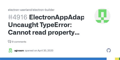 Electronappadapter Uncaught Typeerror Cannot Read Property Getversion