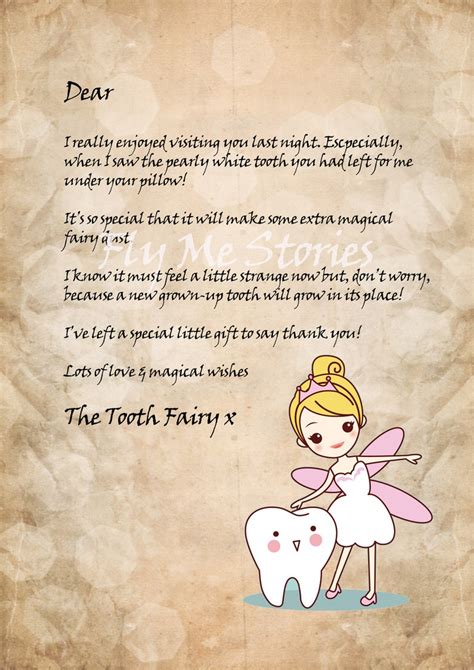 Letter From The Tooth Fairy Printable