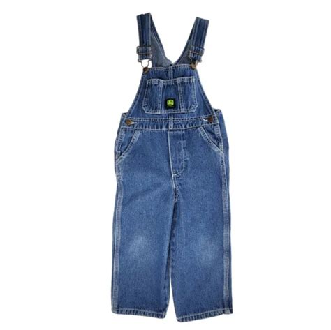 John Deere Bib Overalls Blue Denim With Farm Tractor Unisex Size 4t