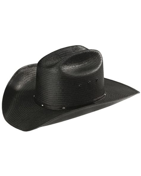 Stetson Stallion Bullock Black Straw Shapeable Cowboy Hat Sheplers