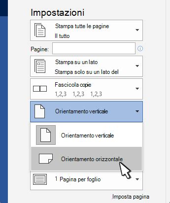 Stampa Con Orientamento Orizzontale In Word Supporto Di Office