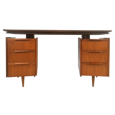 Mid Century Modern American Walnut Floating Top Desk At 1stdibs