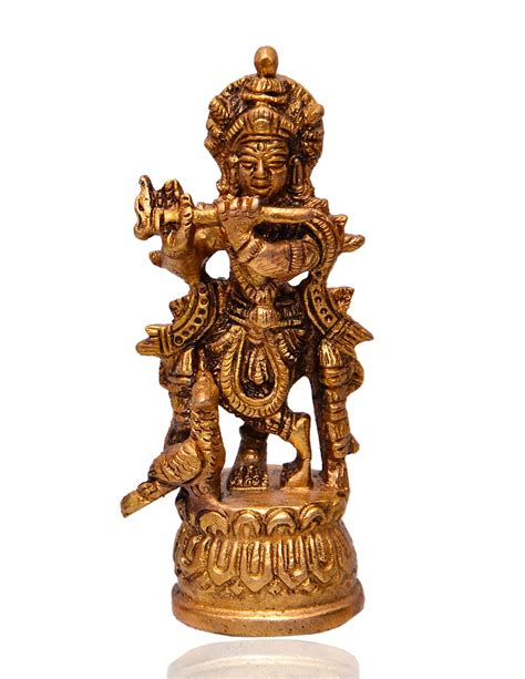 Buy Purpledip Small Hindu Religious Lord Krishna Statue Sculpted In