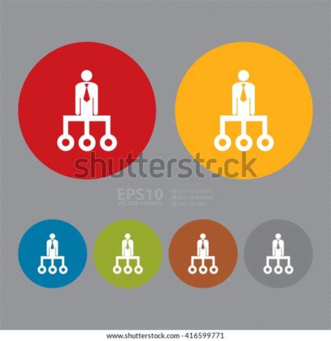 Vector Simple Circle Organisation Chart Corporate Stock Vector Royalty