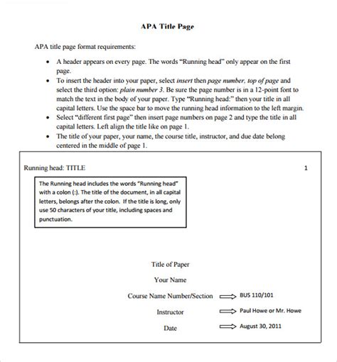 Free 6 Sample Apa Format Title Page Templates In Pdf Ms Word