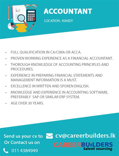 Find your perfect job and apply today. Accountant job vacancy at Career Builders (Pvt) Ltd ...