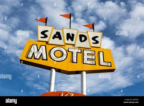 Sands Motel Sign Stock Photo Alamy