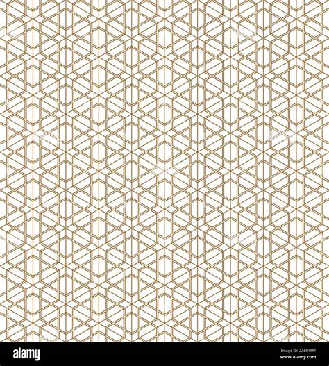Japanese Seamless Geometric Pattern Gold Silhouette Linesfor Design