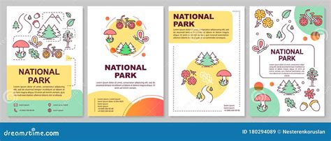 National Park Brochure Template Layout Forest Reserve Stock Vector