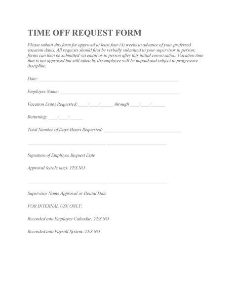 Effective Time Off Request Forms Templates Template Lab