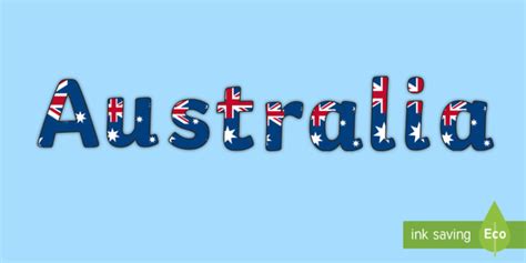 Australia Flag Themed Title Display Lettering Teacher Made