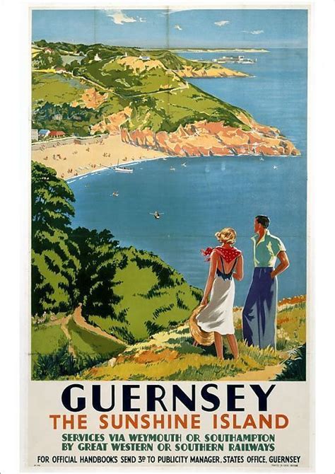 Prints Of Guernsey Gwr Sr Poster 1938 Travel Posters Vintage