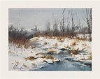Andy Evansen · "Winter Creek", watercolor. | Watercolor boat, Winter ...