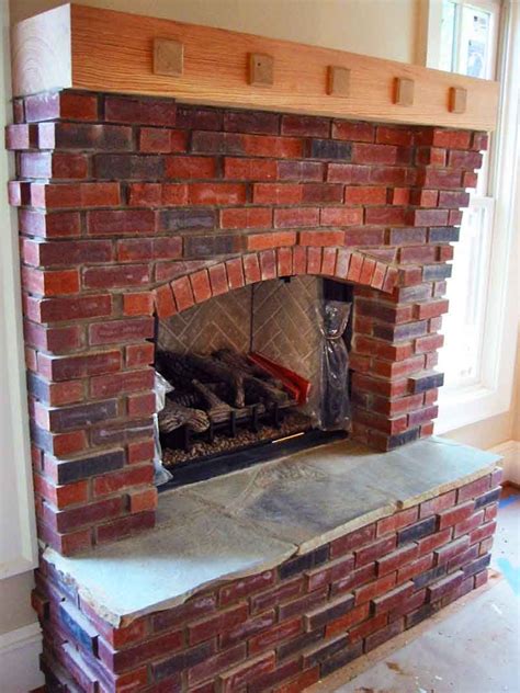 Fireplace Neat Rustic Brick Fireplace With Victorian Wood Pillars And
