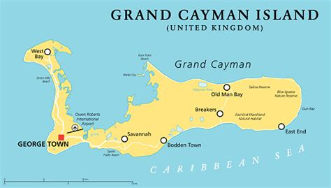 Grand Cayman Island Political Map Stock Illustration Download Image