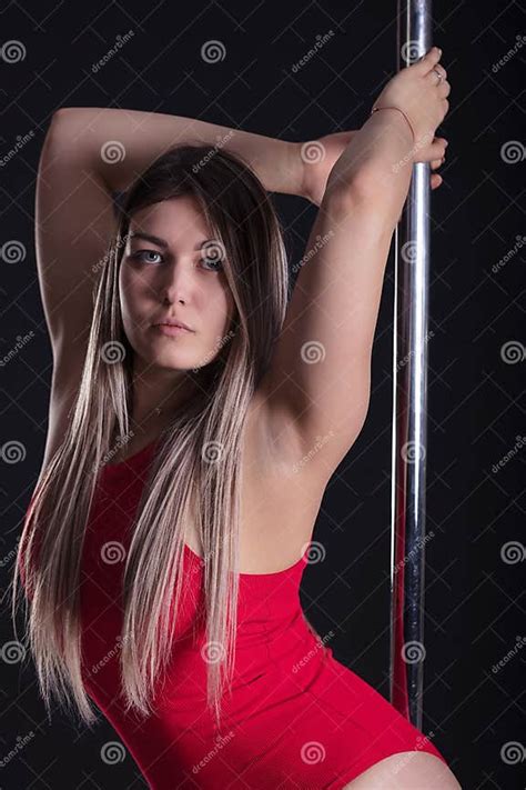 Beautiful Girl Dances The Erotic Dance On The Pole Private Dance For Men Stock Image Image Of