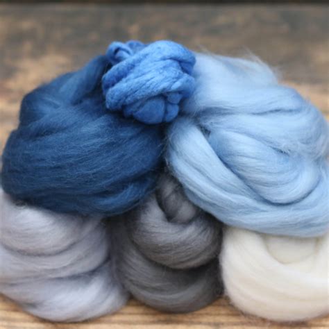 Needle Felting Wool Bundle Blue Skies And Thunderstorms