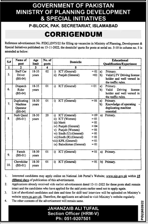 Today Jobs 2023 Latest Ministry Of Planning Development And Special