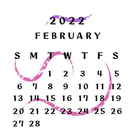 Sweet 2022 February Calendar 2022 February Calendar Png Transparent